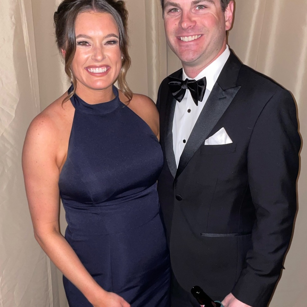 Navy Amsale Gown — Austin